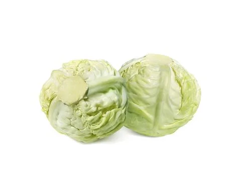 Fresh cabbage isolated on white background Stock Photos