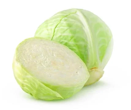 Fresh cabbage isolated on white Stock Photos