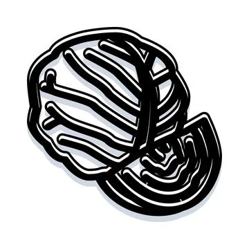 Fresh cabbage leaf vector drawing illustration Stock Illustration