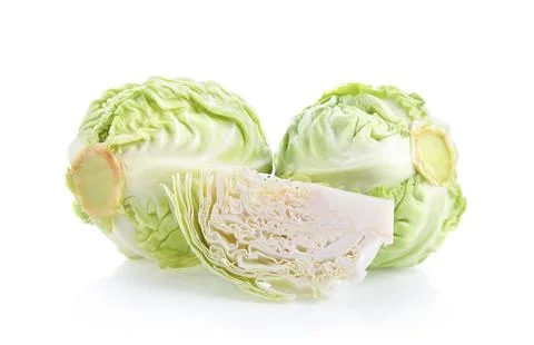 Fresh cabbage on white background Stock Photos