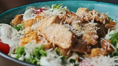 Fresh Caesar Salad, Healthy Choice Stock Footage 286753252