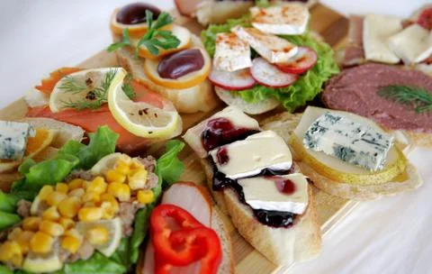 Fresh canapes Stock Photos