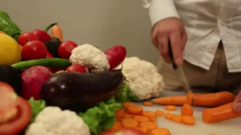 Fresh Carrot Cutting In Close Up Stock Footage 343739000