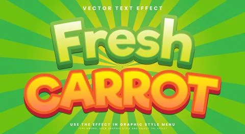 Fresh Carrot editable text effect Template イラスト素材