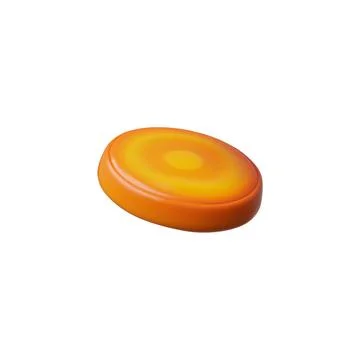 Fresh carrot slice 3D plastic style vector icon, glossy orange vegetable round Stock Illustration