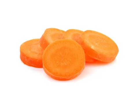 Fresh carrot slice on white background. Stock Photos