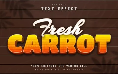 Fresh carrot text effect editable Stock Illustration