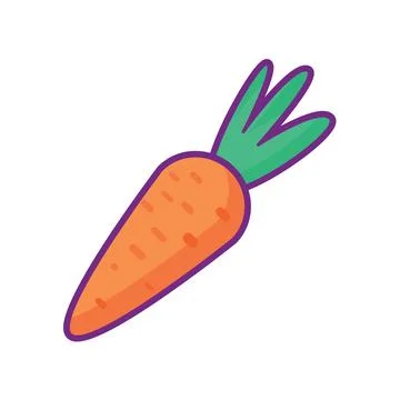 Fresh Carrots, Easter Bunny Favorite Food Icon Illustrazione stock