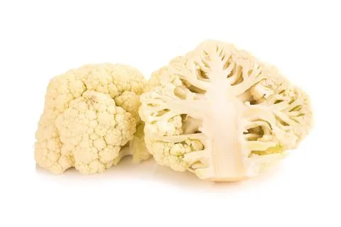 Fresh cauliflower cabbage vegetable on white background Foto stock
