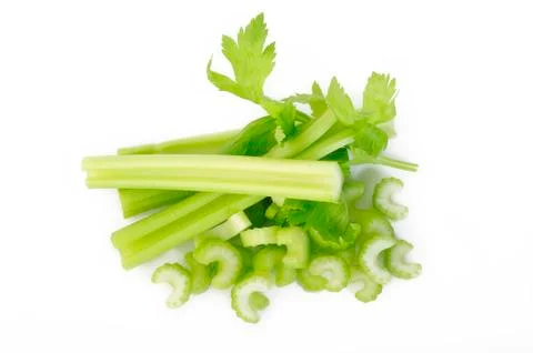 Fresh celery isolated on white Stock Photos