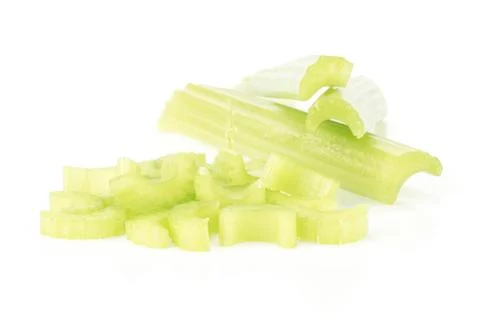 Fresh Celery isolated on white Stock Photos