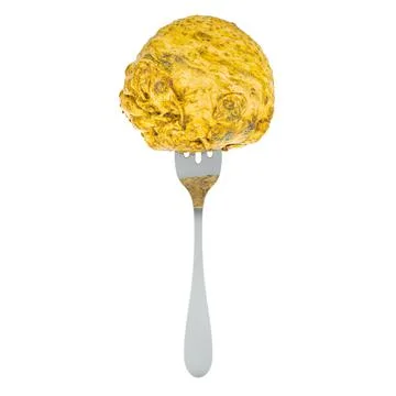 Fresh celery root on fork, 3D rendering Stock Illustration