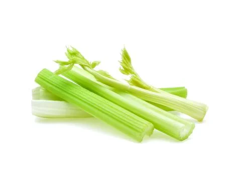 Fresh celery stems on a white background Stock-Fotos