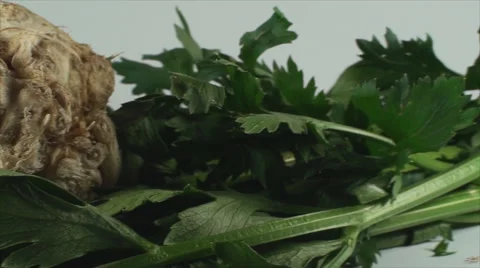 Fresh Celery On A White Surface, Isolated, Bio, Organic, Cuisine, Pan Stock Footage 40617210