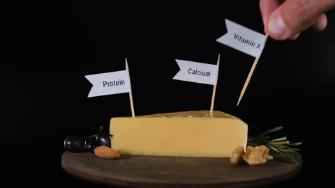 Fresh cheese showing nutritional value Stock-Footage 346147483