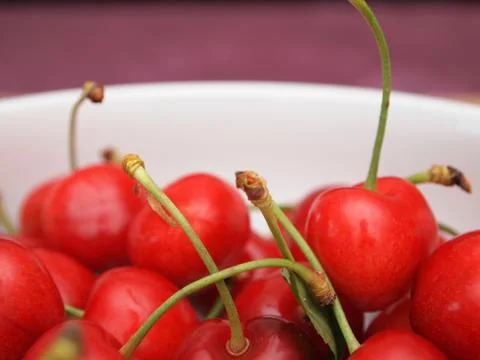 Fresh cherries close up 库存照片