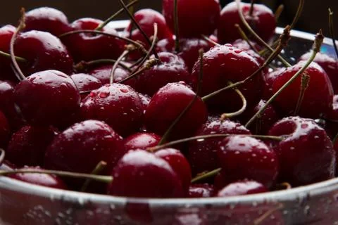 Fresh cherries close-up. Stock Photos