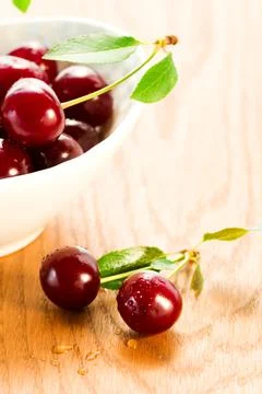 Fresh cherries Stock Photos