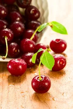 Fresh cherries Stock Photos