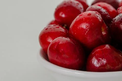 Fresh cherries on white background. Stock Photos