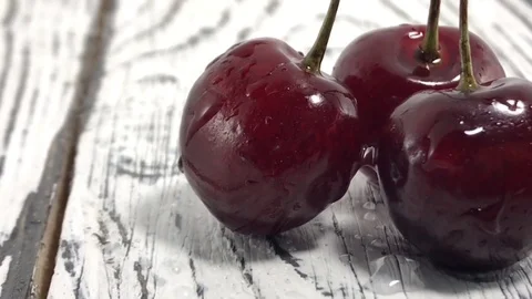 Fresh cherry bunch berries group of ripe juicy dark red cherry Stock Footage 106001293