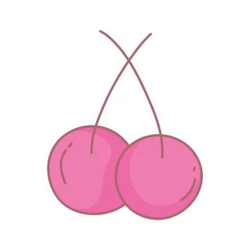 Fresh cherry fruit menu restaurant cartoon food cute Illustrazione stock