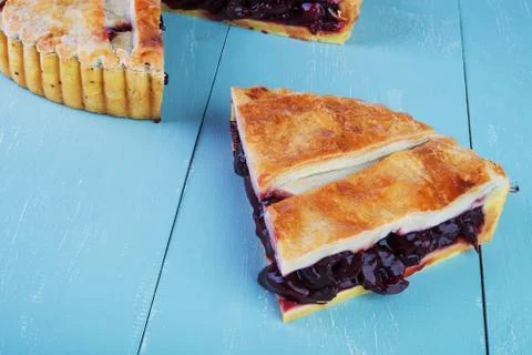 Fresh cherry pie Photos