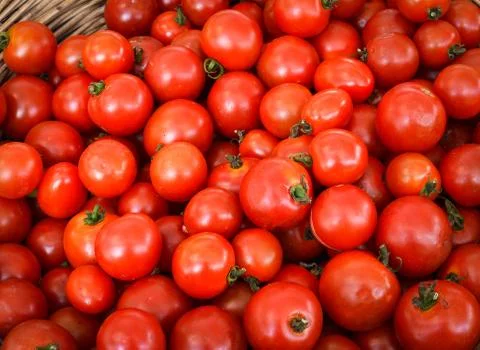 Fresh cherry tomatoes background Stock Photos