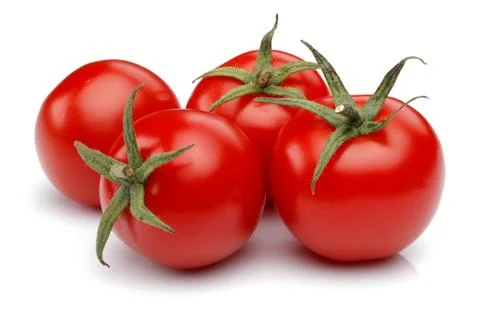 Fresh cherry tomatoes isolated on white Stock Photos