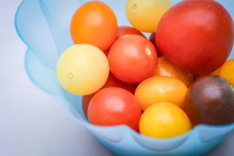 Fresh Cherry Tomatoes on White Studio Background Stock Photos