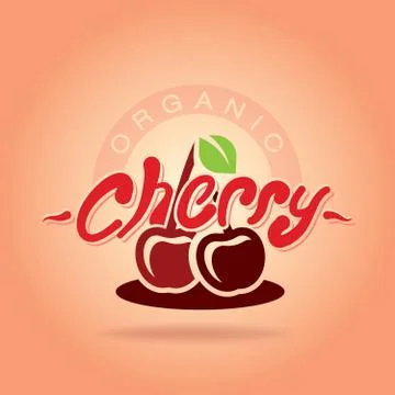 Fresh cherry vector icon Stock Illustration