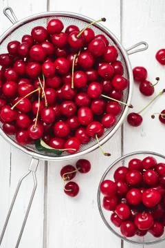 Fresh cherry on a white background. Stock Photos