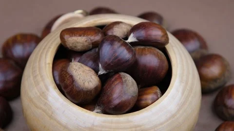 Fresh chestnuts Video stock 256612471