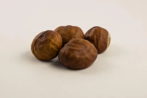 Fresh chestnuts on white background Stock Photos