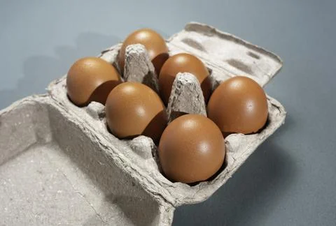 Fresh Chicken brown eggs on table Фото