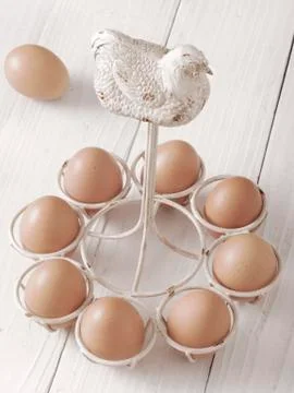 Fresh chicken eggs Stock Photos