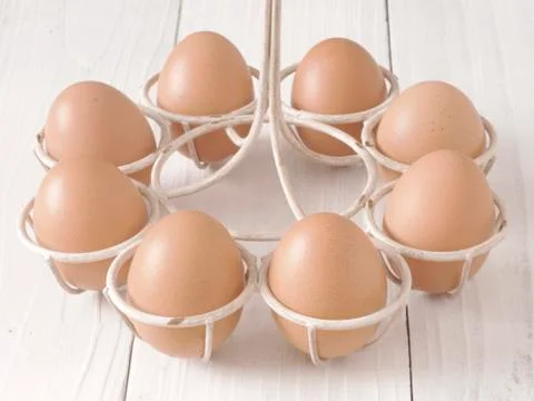 Fresh chicken eggs Stock Photos