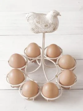 Fresh chicken eggs Stock Photos