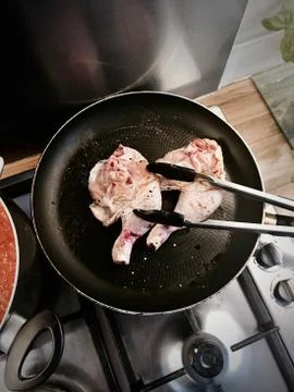 Fresh chicken on the pan Stock Photos