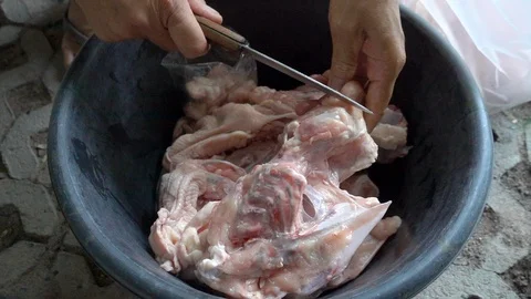 Fresh chicken ribs Stock Footage 103251347