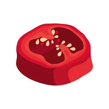 Fresh chili pepper slice イラスト素材