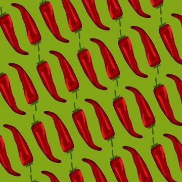 Fresh chili peppers reds pattern Stockillustratie