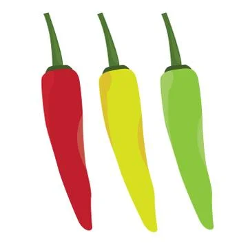 Fresh chili on white background Stock Illustration
