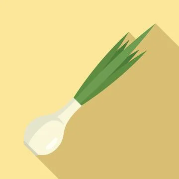 Fresh chive icon flat vector. Onion herb Illustrazione stock