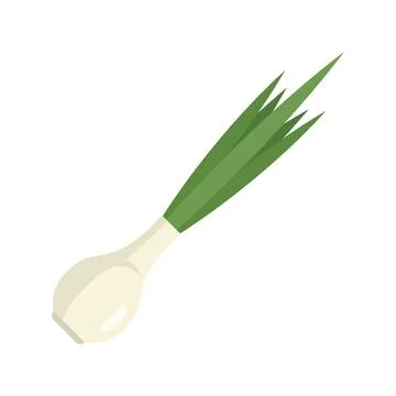 Fresh chive icon flat vector. Onion herb Illustrazione stock