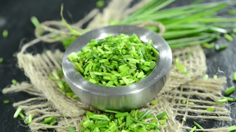 Fresh chive (loopable) Stock Footage 36116376