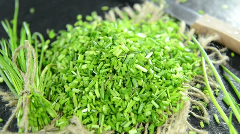 Fresh chive (loopable) Stock Footage 36116810
