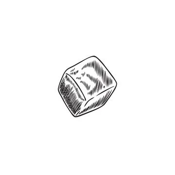 Fresh chopped mango in cube engraved hand drawn vector, tropical exotic fruit 스톡 일러스트