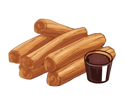 Fresh churros stack, a sweet snack Stock Illustration