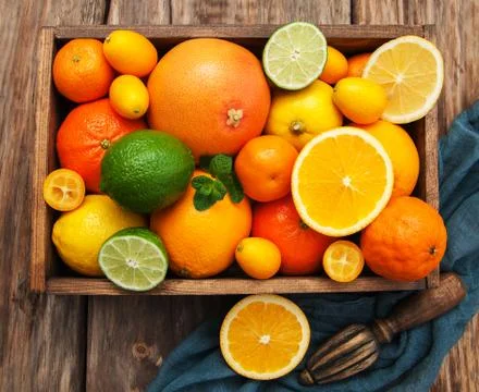 Fresh citrus fruits Stock Photos